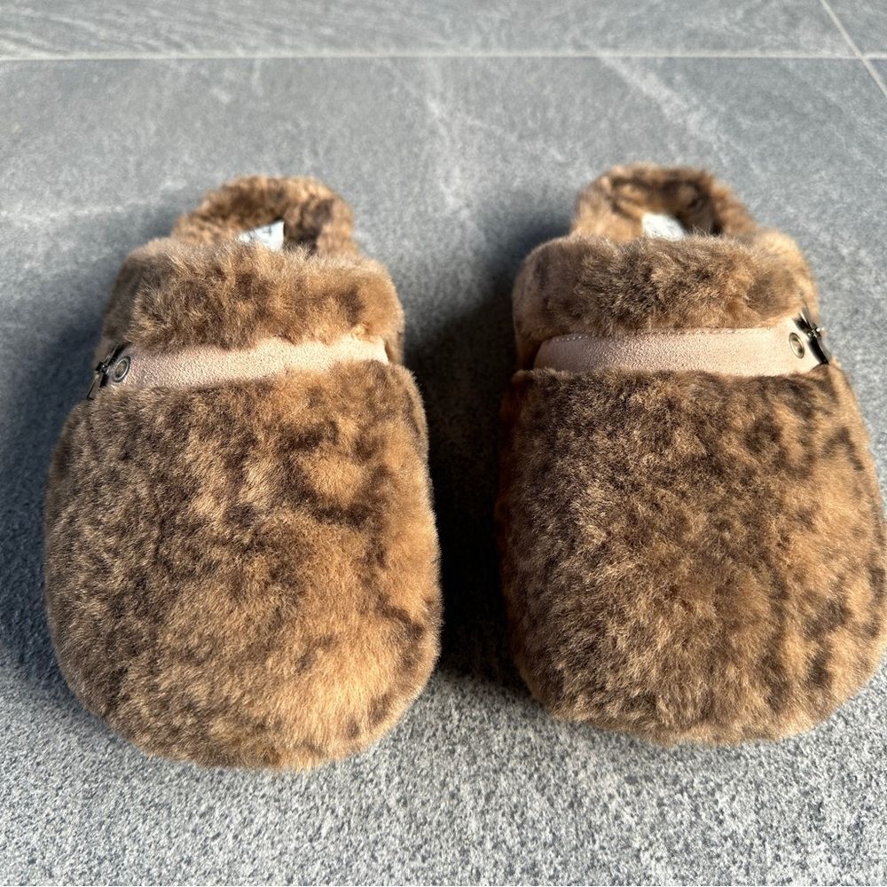 NWB Vintage Havana "Easy" Faux Fur Slipper in Brown Snake Women's 7 Cork Slides - Picture 4 of 12